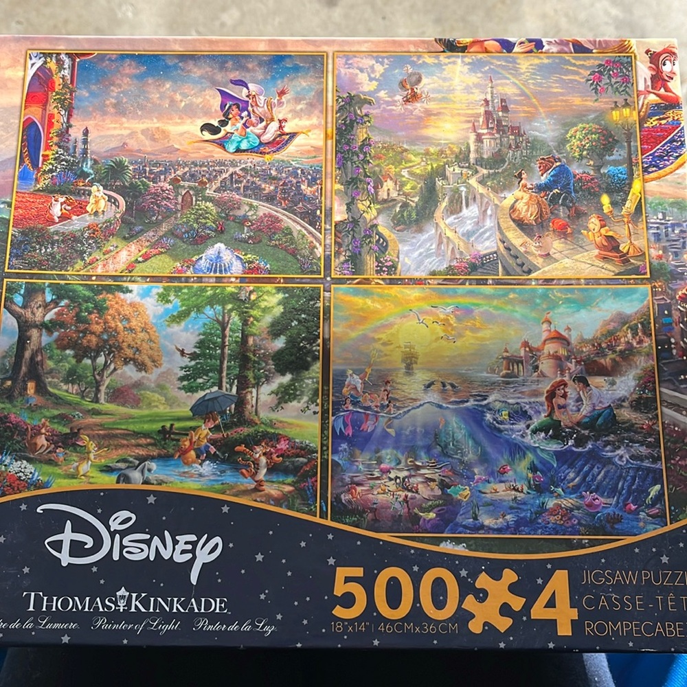 Disney Thomas Kinkade 4 Puzzle Set